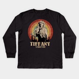 Retro Sunset Tiffany Stratton Kids Long Sleeve T-Shirt